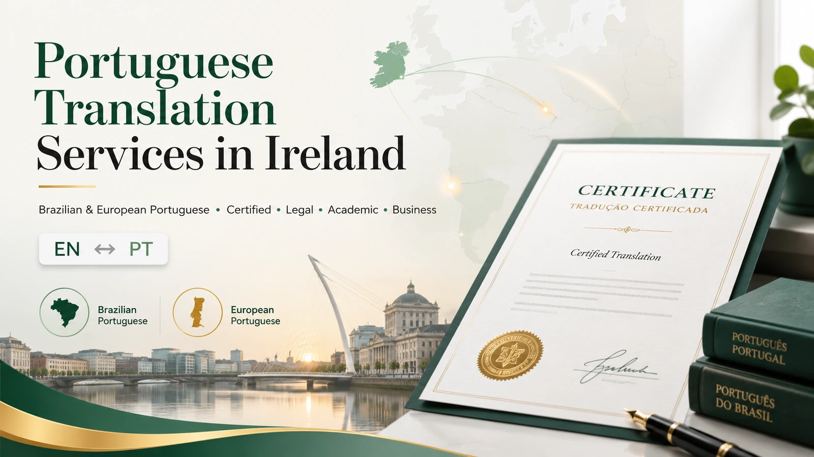 Portuguese translation services in Ireland for Brazilian and European Portuguese documents