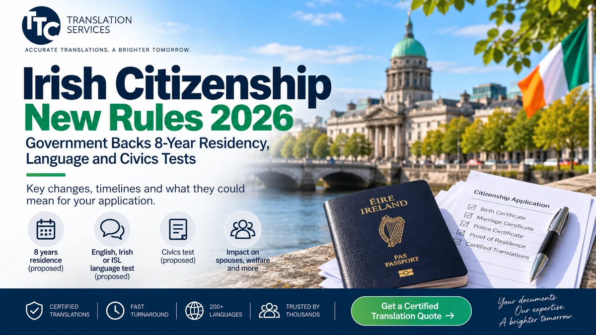 Irish citizenship new rules 2026 and proposed naturalisation changes in Ireland